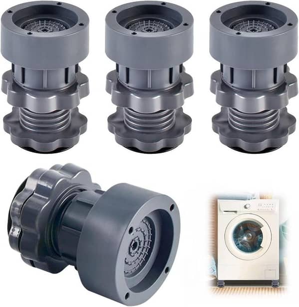 Buy 4 Pcs Adjustable Washing Machine Anti Vibration Foot Pads Anti Slip Noise & Shock Cancelling Height Adjustable Washer Dryer Support Feet in Pakistan