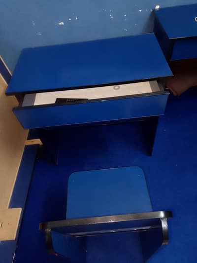 kids bed with mattress and study tables with chair