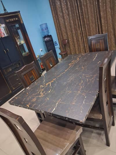 acrylic top wooden dinning tble