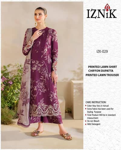 3pcs Women's unstitched printed suit