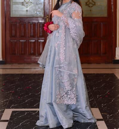 ice blue pink color maxi