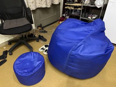 Bean bag with footstool