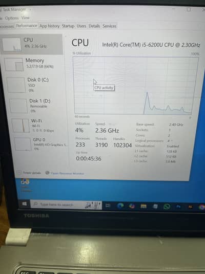 Toshiba laptops i5 6 ganeration