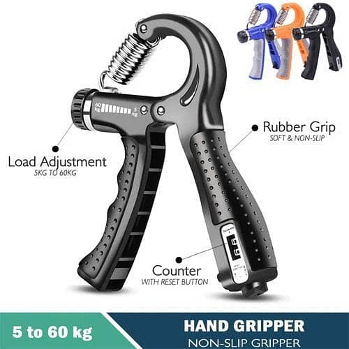 Hand Gripper Counter / Without Counter Adjustable Resistance Automatic Counting Non-Slip Hand Grip Strength Trainer Fingers Wrist Forearm Exerciser Workout Gear Home Gym Exercise Equipment