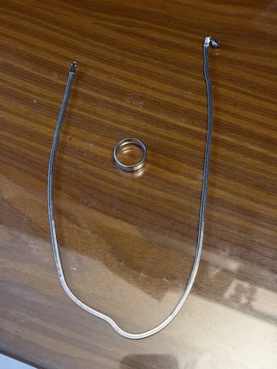 Silver Men’s Neck Chain & Ring for Sale – Stylish Set