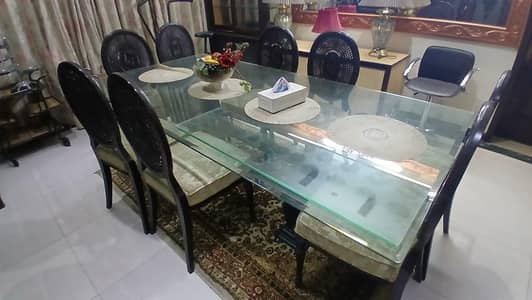dinning table, coffee chairs, cabinets, rack for sale