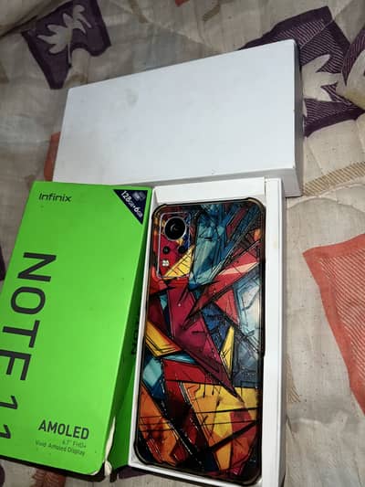 Infinix note 11 6+ 128 gb back crack paper laga hua withbox