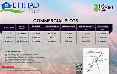Good Location Commercial Plot For sale In Beautiful Etihad Town