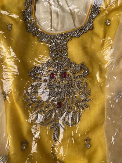 Beautiful Yellow Embroidered Ethnic Dress  3 piece