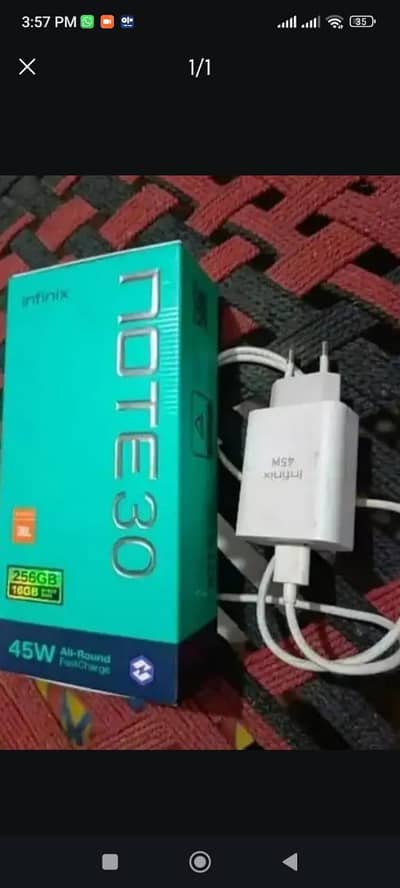 infinix note 40 charger 45 watt