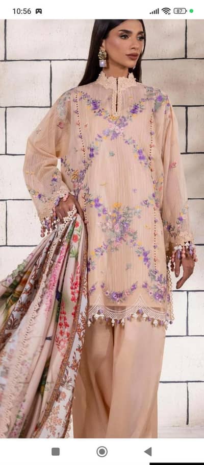 3 piece raajo net embroidered unstiched