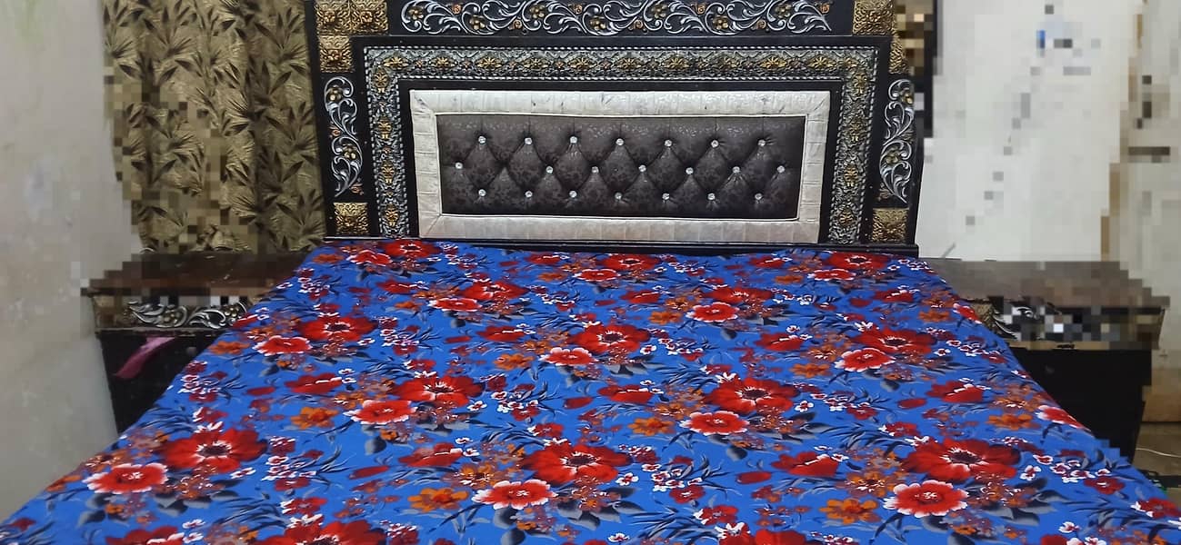 king size bed with two side table one dressing 1