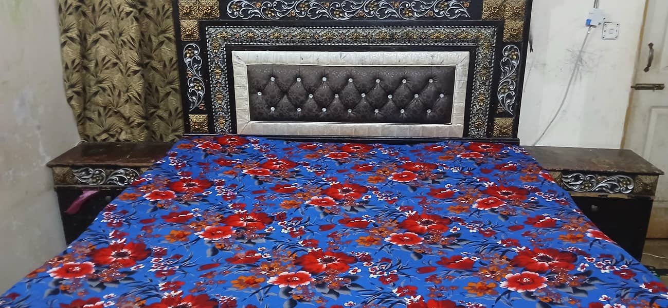 king size bed with two side table one dressing 2