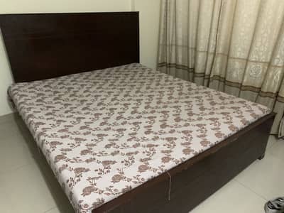Double Bed with Mattress – Good Condition (7/10)