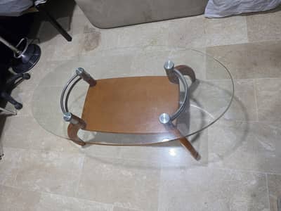 Heavy Tempered Glass Oval Coffee Table