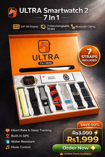 ⌚ Ultra Smartwatch 2 – Style, Fitness & Power 7-in-One!