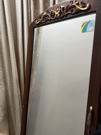 Dressing Mirror full length with jewellery storage and shelves at back