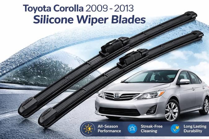Toyota Corolla 2009–2013 Premium Silicone Wiper Blades | All-Weather | Smooth & Silent Performance