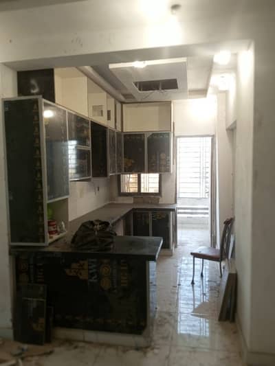 3 bed dd Appartment available for Rent Saima palm Block 11 Gulistane Johar 6Th Floor Main road facing Rent 110000 with maintenance  One down confrm inventory *Code(15843)*