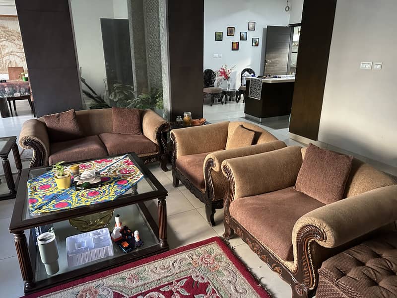 Solid Wood Sofa Set – Excellent Condition 2