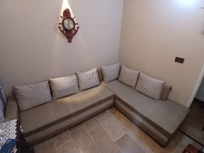 L shaped - biscuity Brown color sofa set