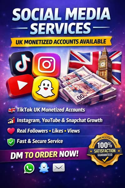 All Social Media Service's | UK MONITIZE  ACCOUNT'S 