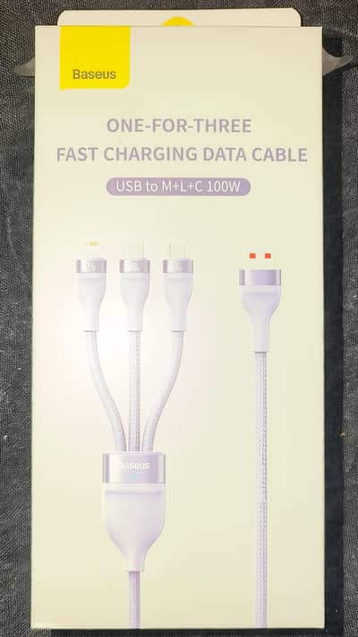 Baseus Original 3-in-1 Fast Charging Cable | 100W | New (Genuine)