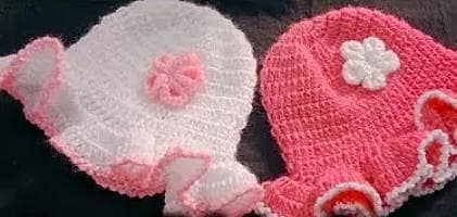Hand made baby shoes and caps