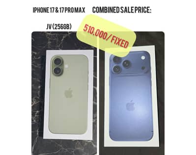 Iphone 17 & 17 pro max combined sale jv 256 gb Box pack