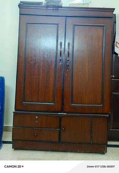 Plai wood wardrobe double almari