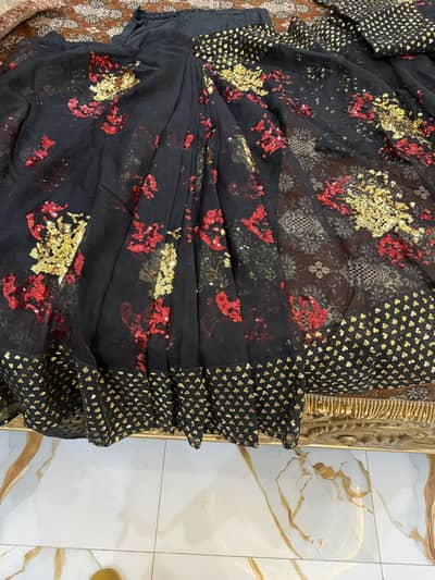 Beautiful black embroidered saree