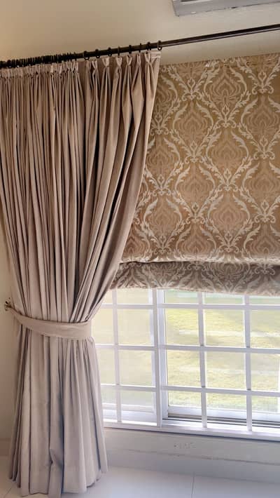 Suede Velevet Curtains beige with screen