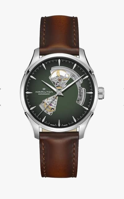 New HAMILTON Jazzmaster Open Heart  Green Dial Men's watch H32675160