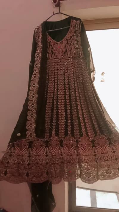 heavy embroidered party wedding frock