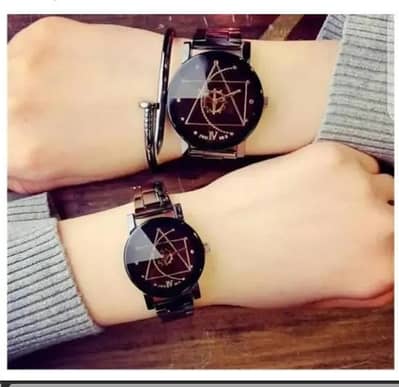 stylish couple watch set-2pcs unisex analogue time pieces for couple