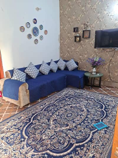 5 seater coner Sofa Set + 6 cushions with turkish fabric covers