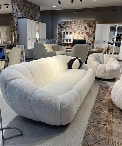 Pumpkin Sofa Set Boucle Towel Fabric