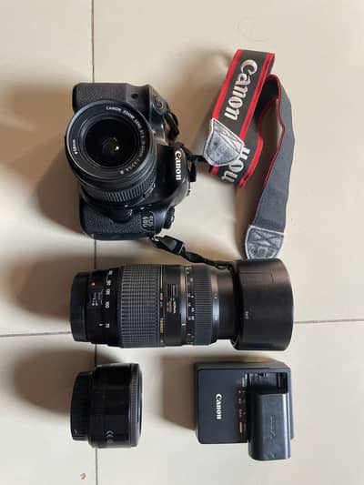 Canon 60d DSLR Camera with  Kit, telescope and portrait Lens and all a