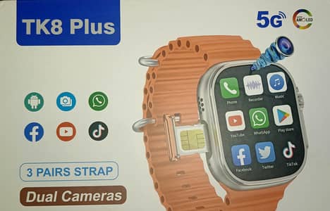 TK8 Plus Smart Watch Dual Camera Super Amoled Screen 4GB+64GB 5G