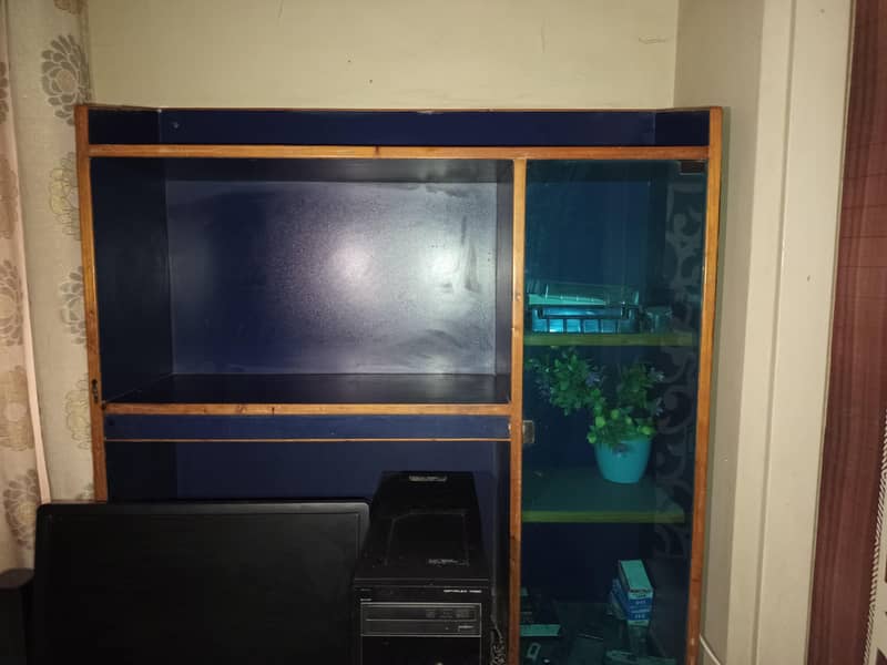 Computer Table with Showcase – Solid Wood – Good Condition 1