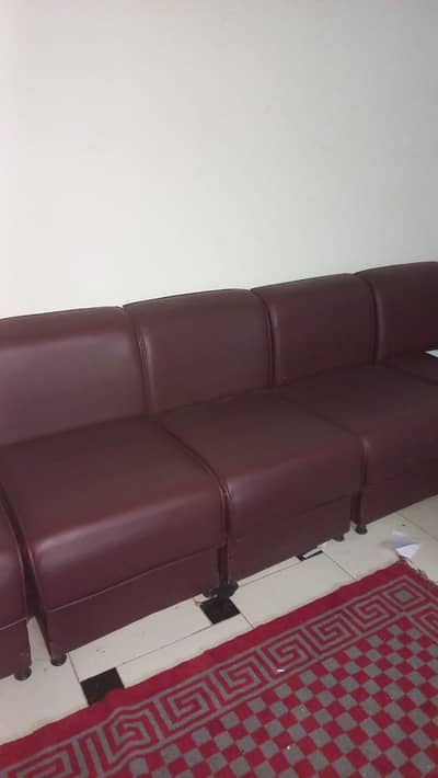 1 seater seven pieces full brown leather soft  and comfy