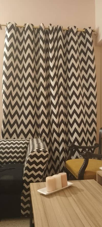 4 seater Sofa set with curtain matching