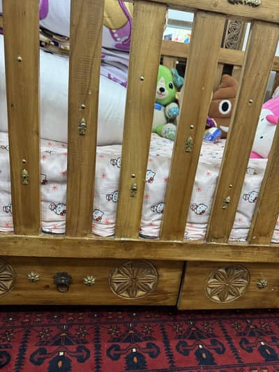Beautiful swati carved wooden cot