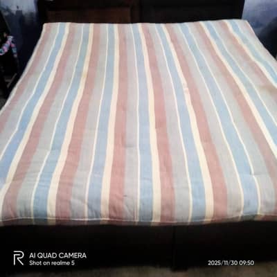 TWO HEAVY WOODEN & COTTON GADDA
