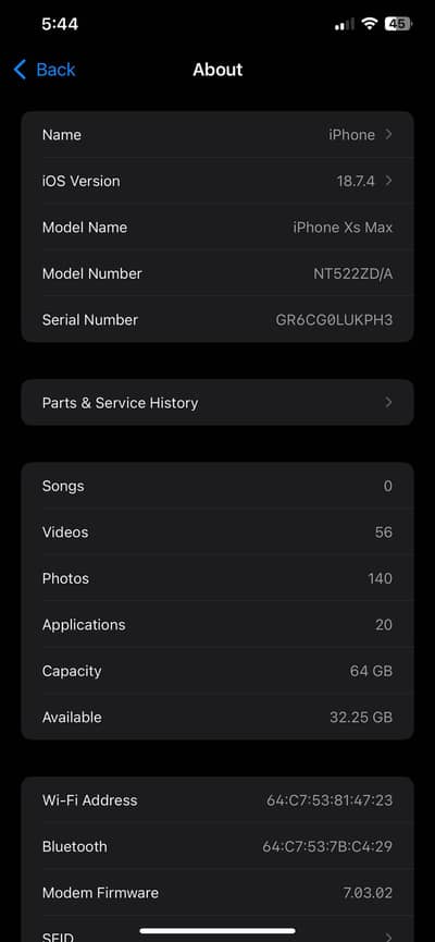iPhone xs max face id off hai two toneon hai battery change baqi al ok