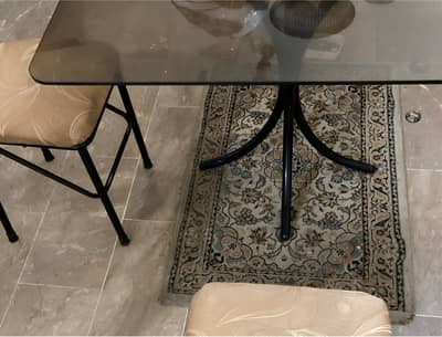 Iron Rod Dining Table and 3 chairs