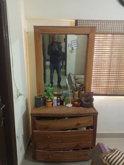 double bed, cupboard,almari and dressing