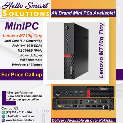 Dell, Lenovo MiniPC  I5 4 Gen, Dell I5 6 Gen, Lenovo I3 8 Gen, Desktop