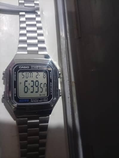 new casio watch a178w  light+ alarm+ and water resistant