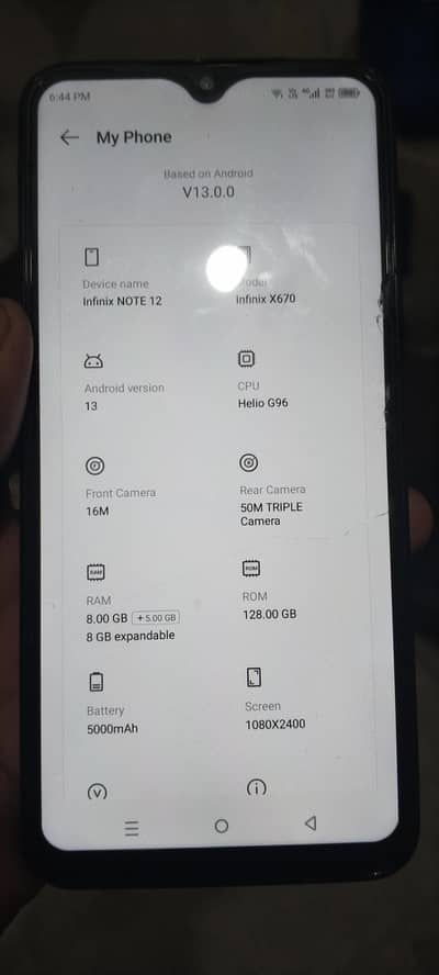 Infinix note 12 8+5 128